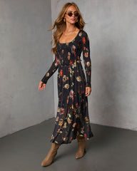 Dried Bloom Printed Maxi Dress