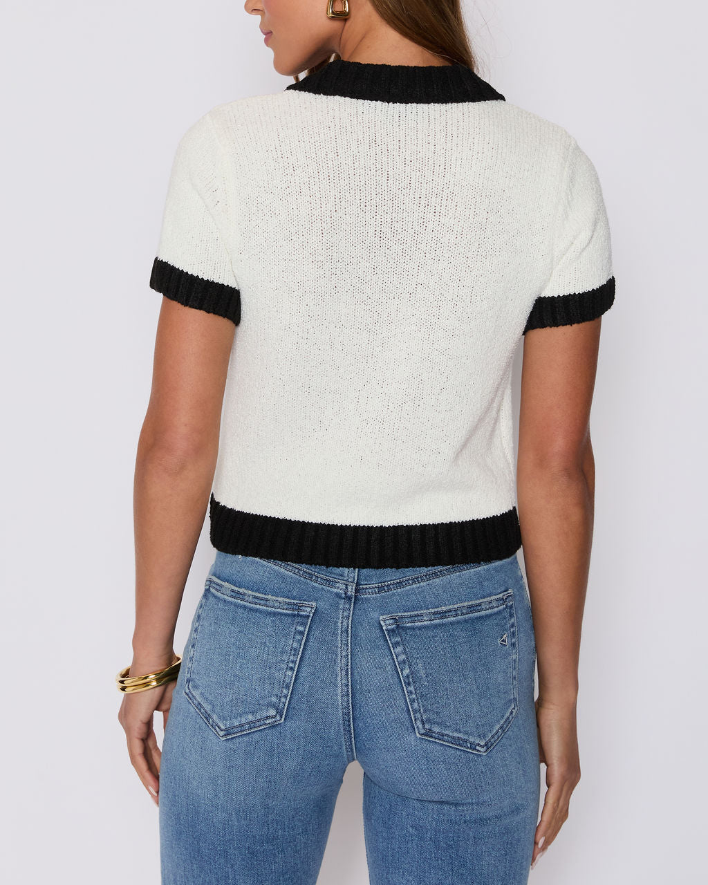 Polo Contrast Knit Top