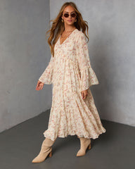 Amber Drift Printed Maxi Dress