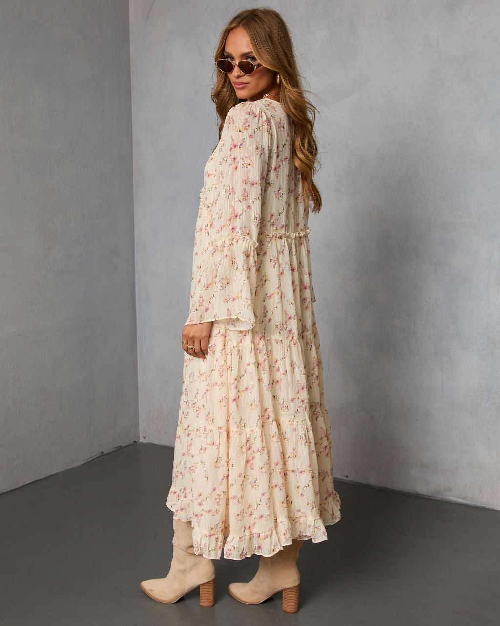 Amber Drift Printed Maxi Dress