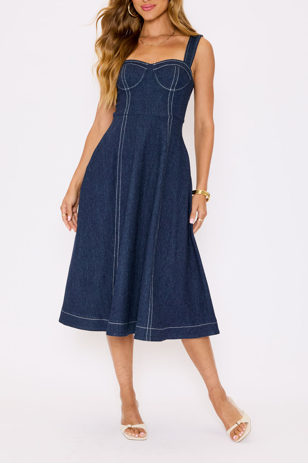 Rey Denim Midi Dress