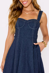 Rey Denim Midi Dress