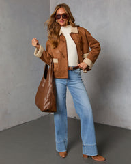 Cinnamon Ridge Suede Sherpa Trim Jacket