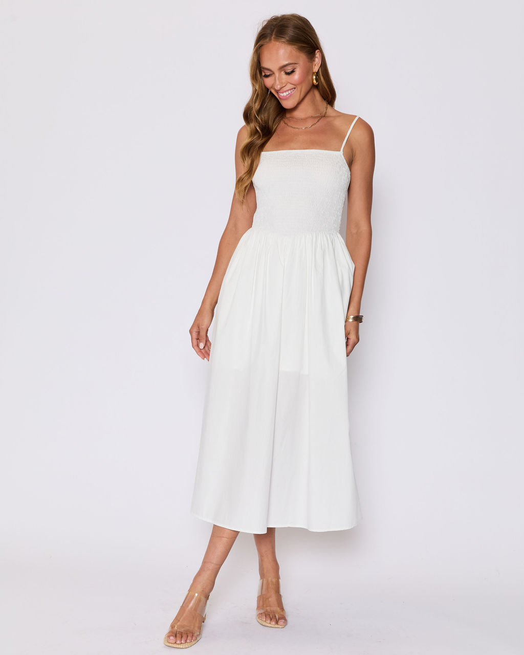 Summer Essential Cotton Smocked Maxi Dress