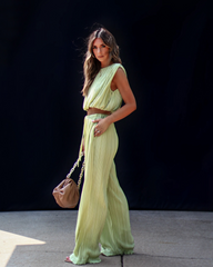 Resort Stay Plisse Wide Leg Pants