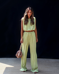 Resort Stay Plisse Wide Leg Pants