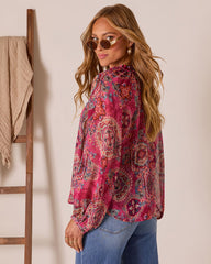 Tide Folk Peasant Boho Top