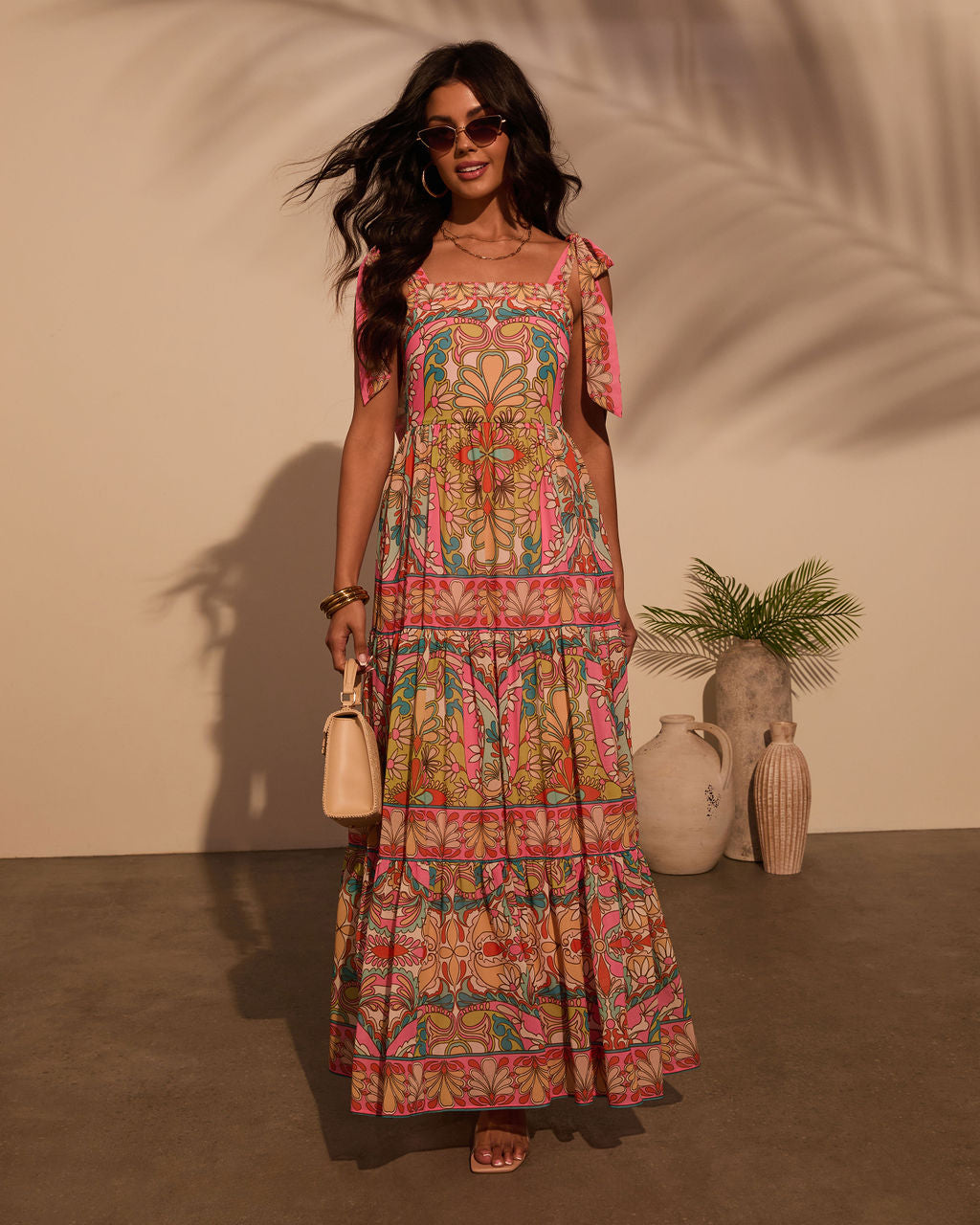 Coastal Luxe Abstract Maxi Dress