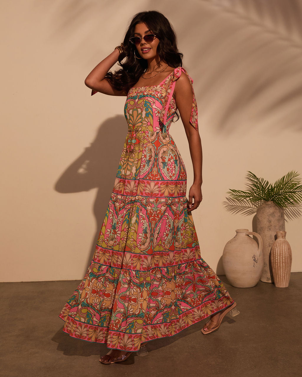Coastal Luxe Abstract Maxi Dress
