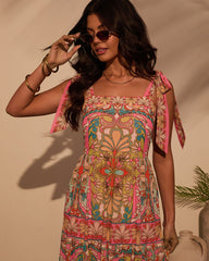 Coastal Luxe Abstract Maxi Dress