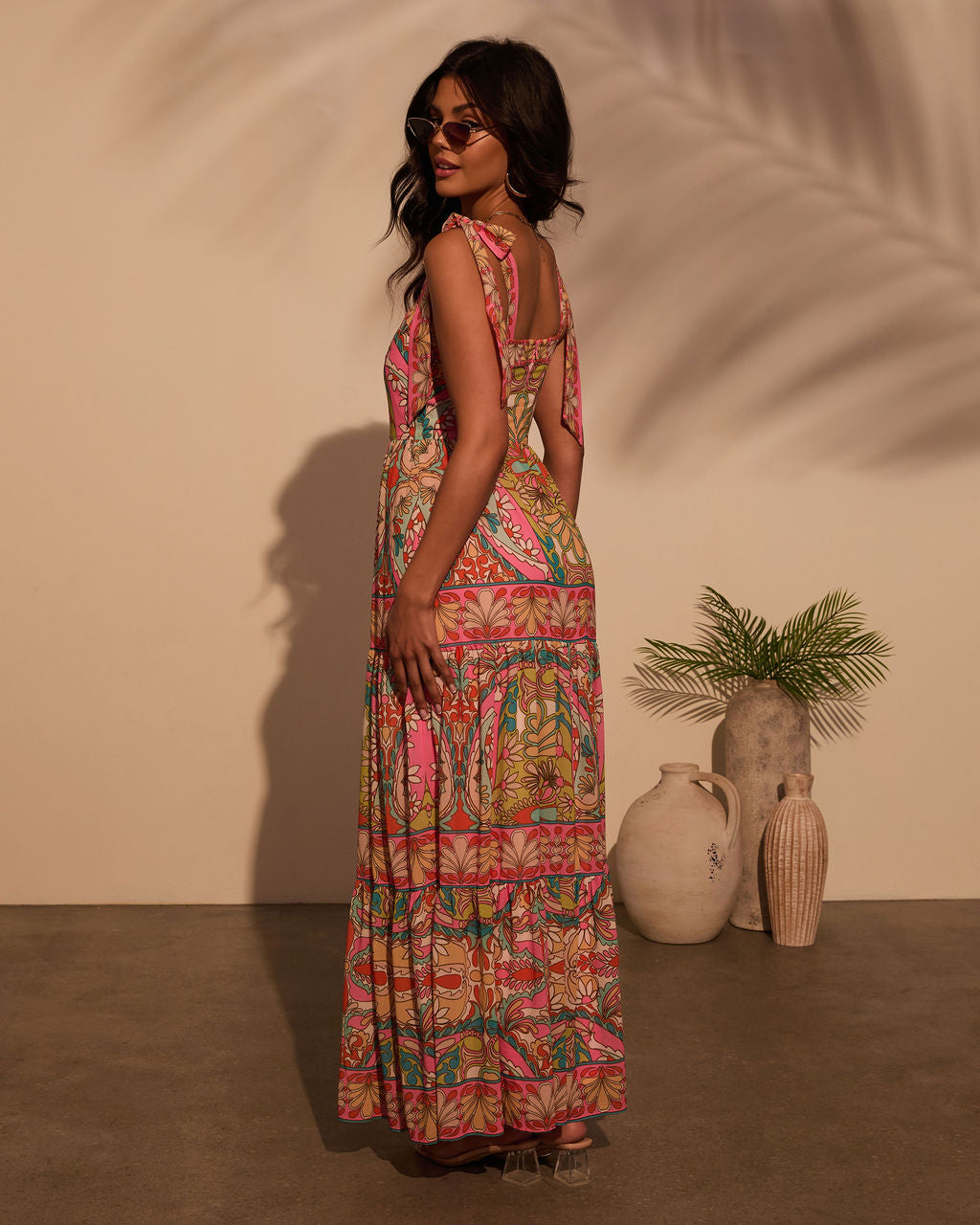 Coastal Luxe Abstract Maxi Dress