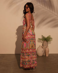 Coastal Luxe Abstract Maxi Dress