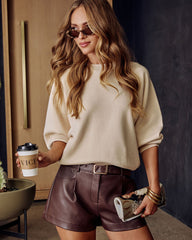 Rustic Rides Belted Leather Shorts