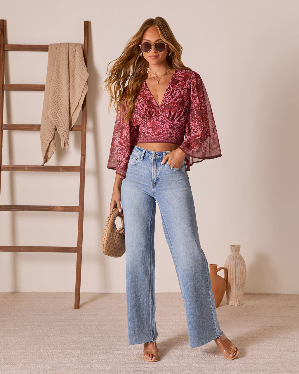 Elisah Kimono Sleeve Peasant Top