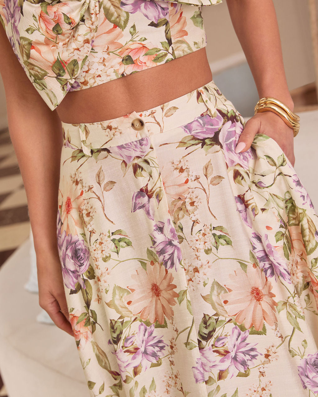 First Bloom Floral Midi Skirt