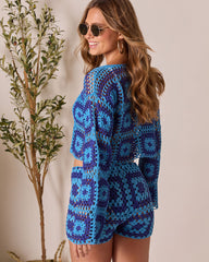 Clio Geometric Crochet Cover Up Top