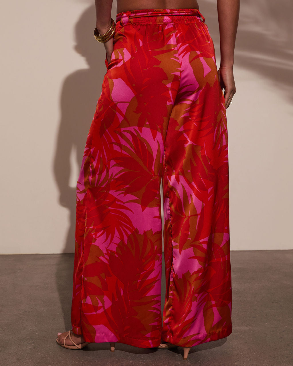 Sunset Sangria Tropical Wide Leg Pants