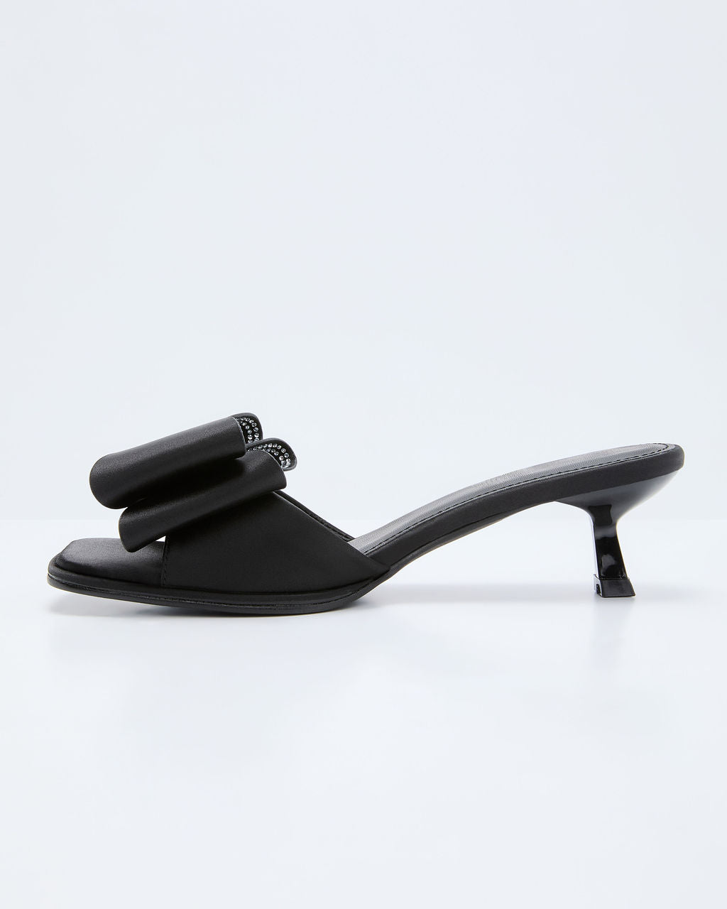 Cranberry Moon Satin Bow Kitten Heels