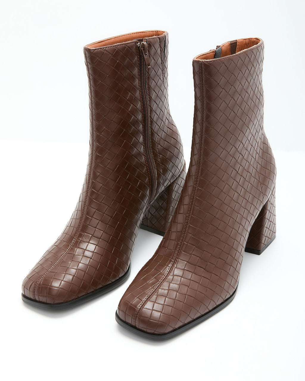 Chanie Woven Leather Booties