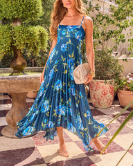 Nova Rose Pleated Babydoll Midi Dress