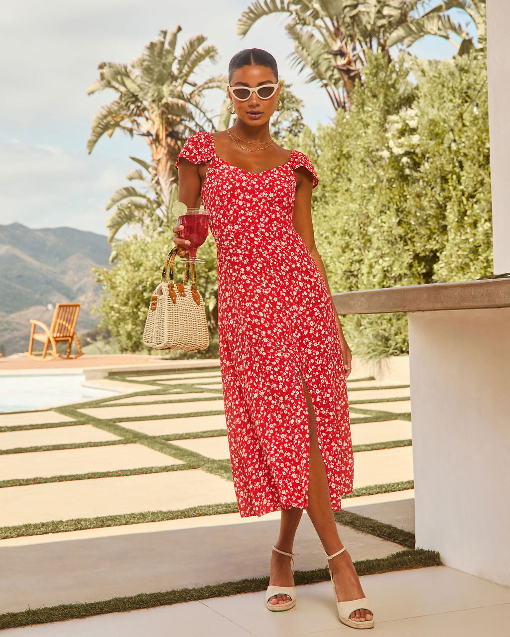 Whimsy Garden Floral Midi Dress