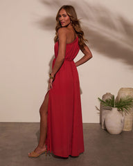 Warm Breeze Waist Tie Maxi Dress