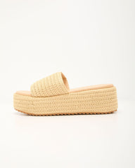 Klein Raffia Platform Sandals