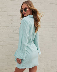 Everyday Romance Striped Wrapped Mini Dress