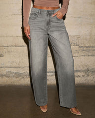 Birch Fade Rigid High Rise Barrel Jeans