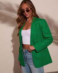 Away Message Oversized Linen Blazer