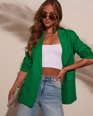 Away Message Oversized Linen Blazer