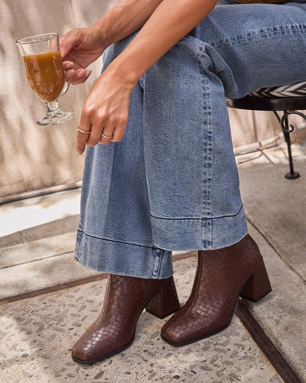 Chanie Woven Leather Booties