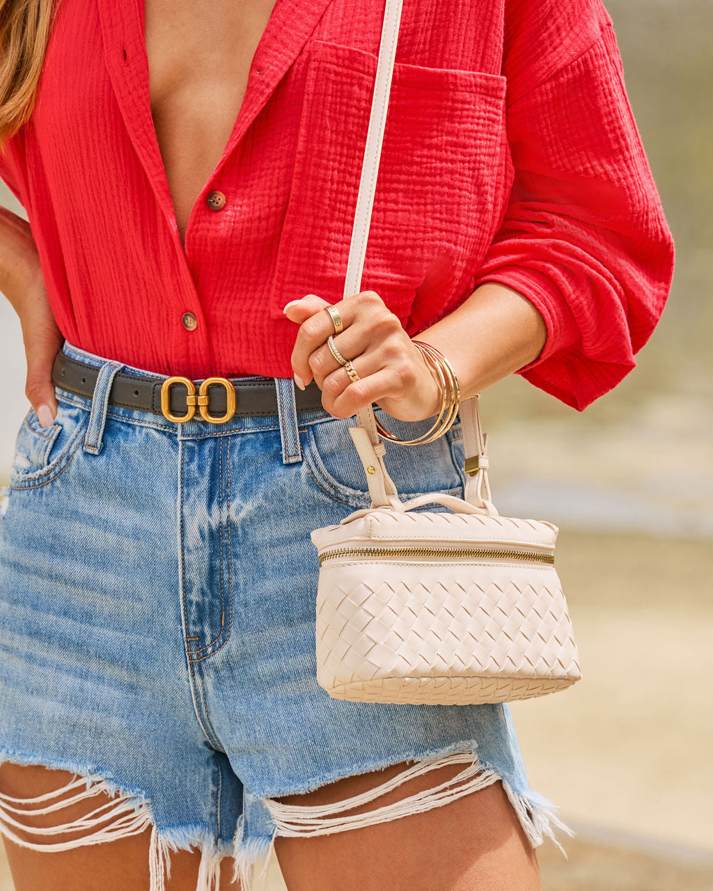 Luelle Woven Crossbody Bag