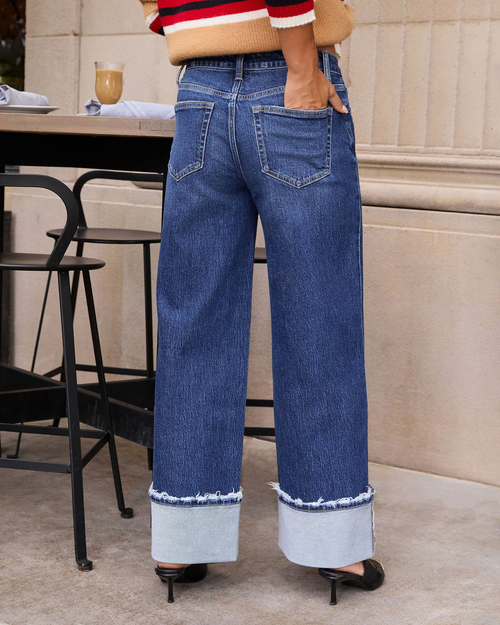 Stylist Stretch Wide Cuffed Jeans