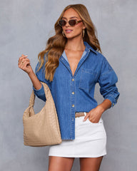 Balina Denim Button Down Top