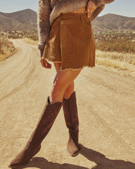 Cider Grace Wrap Corduroy Mini Skirt
