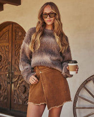 Cider Grace Wrap Corduroy Mini Skirt