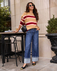 Smores Date Striped Crew Neck Sweater