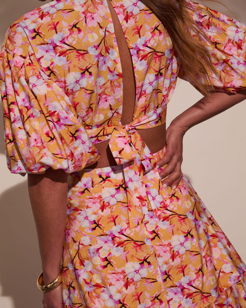 Nomadic Charm Floral Cut Out Mini Dress