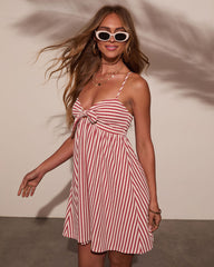 Montez Front Tie Babydoll Mini Dress