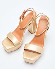 Cindria Metallic Platform Heels
