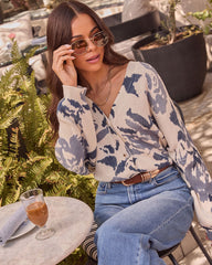 Honeyed Timber Knit Printed Cardigan