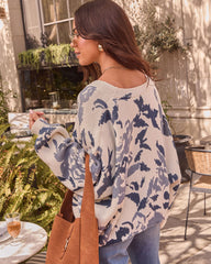 Honeyed Timber Knit Printed Cardigan