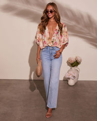 Summer Affair Floral Chiffon Bodysuit