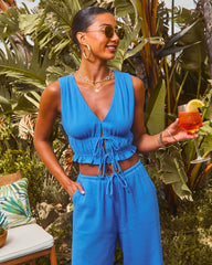 Alinah Smocked Front Tie Top