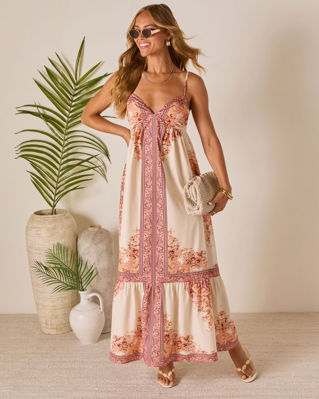 Terracotta Dream Babydoll Maxi Dress