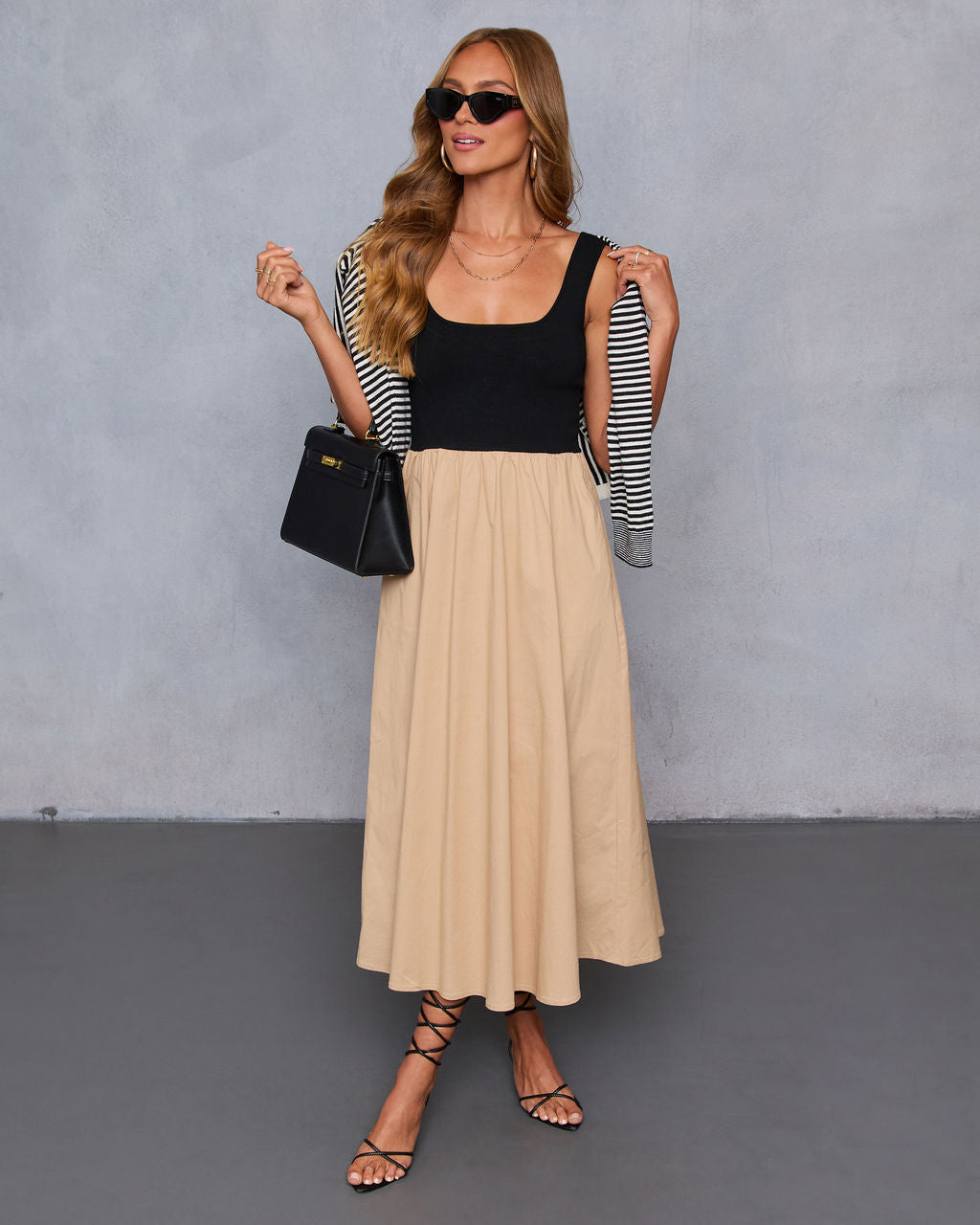 Maxime Knit Cotton Pocketed Midi Dress