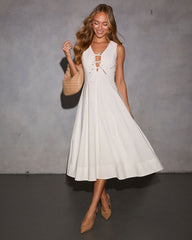 Pappiet Front Tie Midi Dress