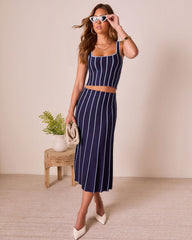 Ashlin Contrast Striped Maxi Skirt