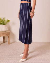 Ashlin Contrast Striped Maxi Skirt